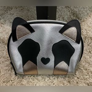 Rare Stella & Max Cat Kitten Cosmetic Make Up Bag Mini Purse Silver Black